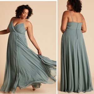 Birdy Grey Kaia Dress Women's Curve 1X Sea Glass Maxi Dress Gown Sparkle 3